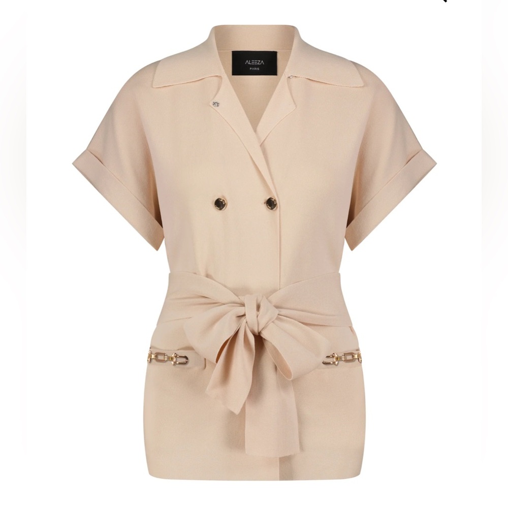 Emma Double Breasted Cardigan Blush Sz L